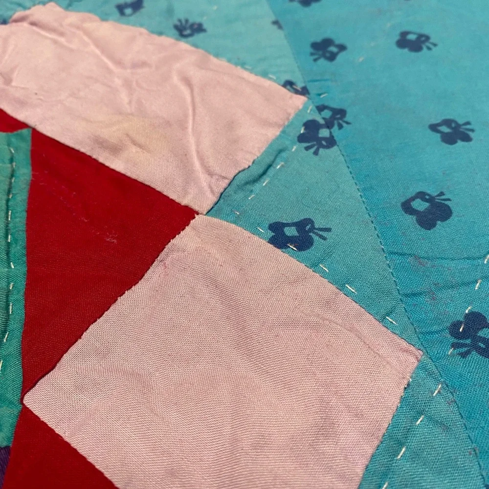 Vintage Disney Winnie The Pooh Blanket Patchwork Quilt Embroidered 90’s